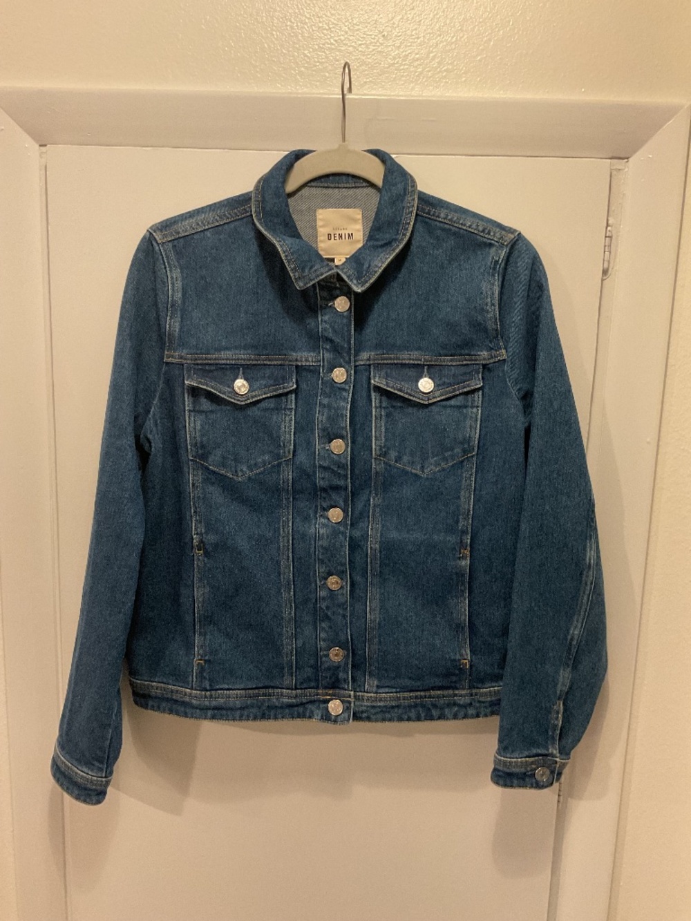Sezane Denim Jacket, Medium Blue, Size Medium